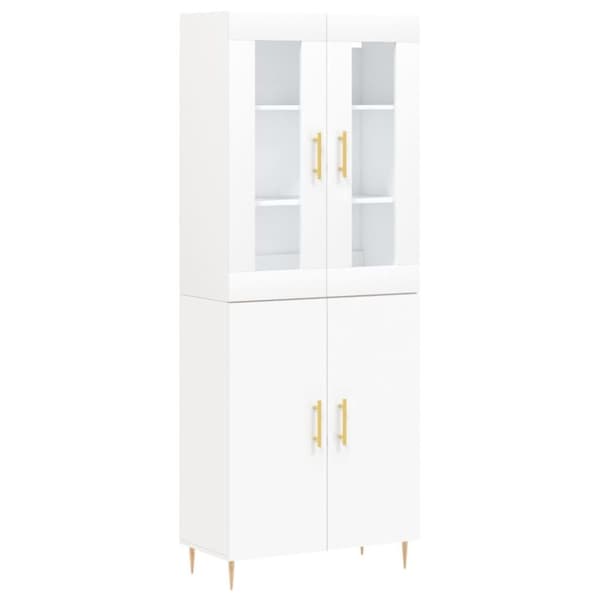 vidaXL Högskåp vit 69,5x34x180 cm konstruerat trä