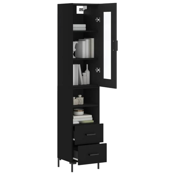 vidaXL skab 34,5x34x180 cm konstrueret træ sort
