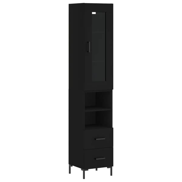vidaXL skab 34,5x34x180 cm konstrueret træ sort
