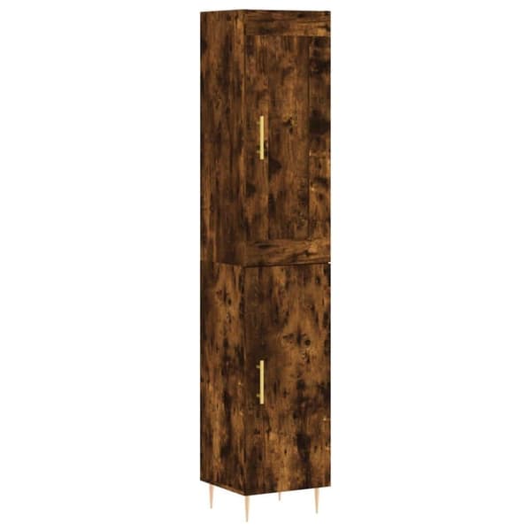vidaXL Highboard røkt eik 34,5x34x180 cm konstruert tre