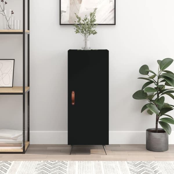 vidaXL skænk 34,5x34x90 cm konstrueret træ sort