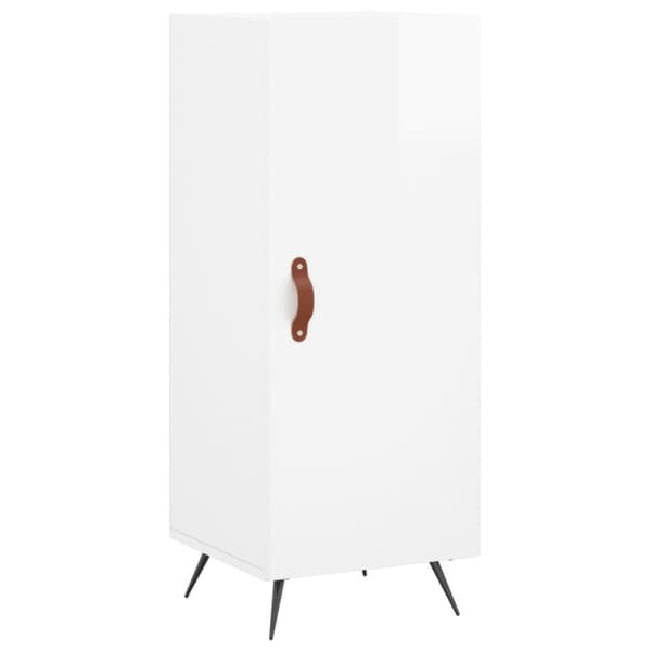 vidaXL Highboard høyglans hvit 34,5x34x180 cm konstruert tre