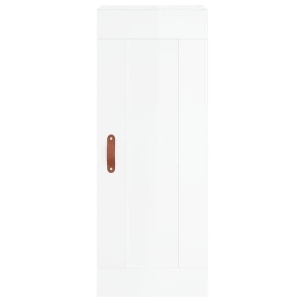 vidaXL Highboard høyglans hvit 34,5x34x180 cm konstruert tre