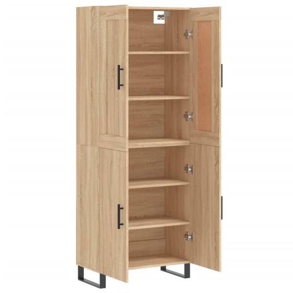 vidaXL højskab 69,5x34x180 cm konstrueret træ sonoma-eg
