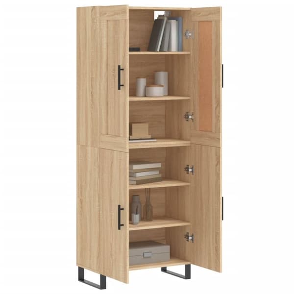 vidaXL højskab 69,5x34x180 cm konstrueret træ sonoma-eg