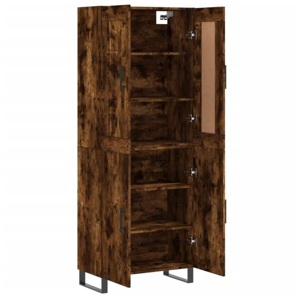 vidaXL højskab 69,5x34x180 cm konstrueret træ røget egetræsfarve