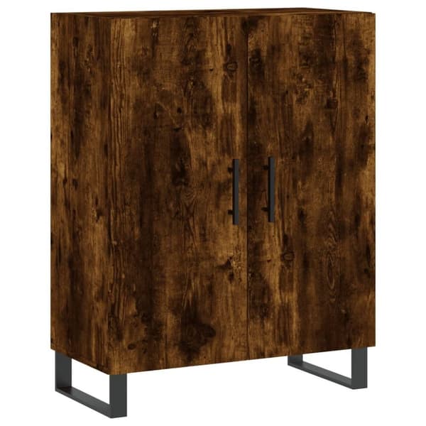 vidaXL højskab 69,5x34x180 cm konstrueret træ røget egetræsfarve