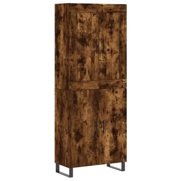 vidaXL højskab 69,5x34x180 cm konstrueret træ røget egetræsfarve
