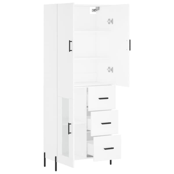 vidaXL højskab 69,5x34x180 cm konstrueret træ hvid