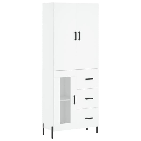 vidaXL højskab 69,5x34x180 cm konstrueret træ hvid