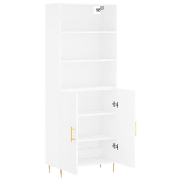 vidaXL Highboard hvit 69,5x34x180 cm konstruert tre