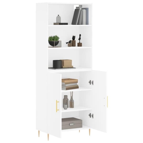 vidaXL Highboard hvit 69,5x34x180 cm konstruert tre