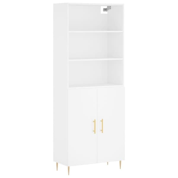vidaXL Highboard hvit 69,5x34x180 cm konstruert tre