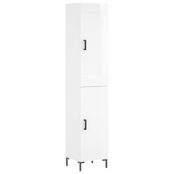 vidaXL Högskåp vit högglans 34,5x34x180 cm konstruerat trä