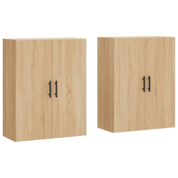 vidaXL Veggskap 2 stk sonoma eik 69,5x34x90 cm