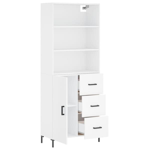 vidaXL højskab 69,5x34x180 cm konstrueret træ hvid
