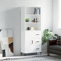 Miniatyrbillede 11 af 11: vidaXL højskab 69,5x34x180 cm konstrueret træ hvid
