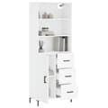 Miniatyrbillede 2 af 11: vidaXL højskab 69,5x34x180 cm konstrueret træ hvid