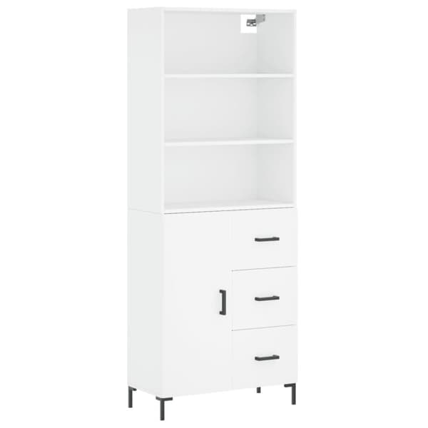 vidaXL højskab 69,5x34x180 cm konstrueret træ hvid