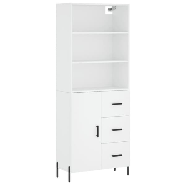 vidaXL Högskåp vit 69,5x34x180 cm konstruerat trä