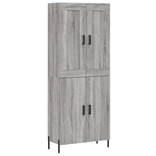 vidaXL højskab 69,5x34x180 cm konstrueret træ grå sonoma-eg
