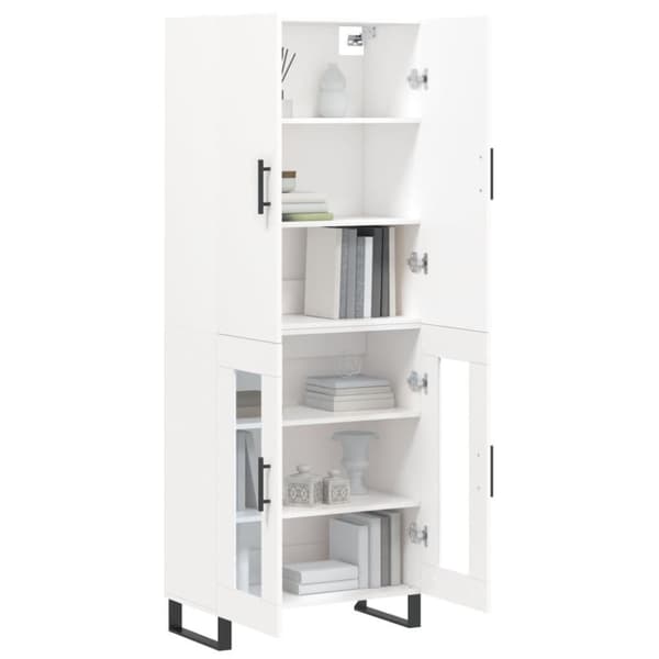 vidaXL Highboard hvit 69,5x34x180 cm konstruert tre