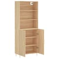 Miniatyrbillede 3 af 11: vidaXL højskab 69,5x34x180 cm konstrueret træ sonoma-eg