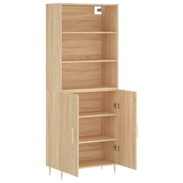 vidaXL højskab 69,5x34x180 cm konstrueret træ sonoma-eg