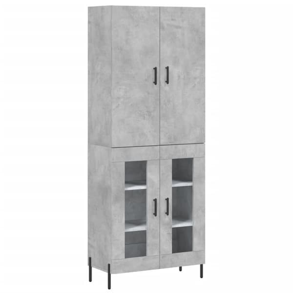 vidaXL Highboard betonggrå 69,5x34x180 cm konstruert tre
