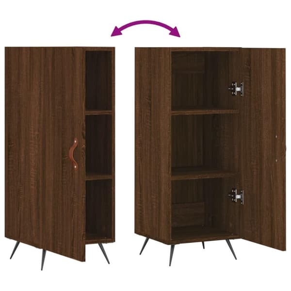 vidaXL Skjenk brun eik 34,5x34x90 cm konstruert tre