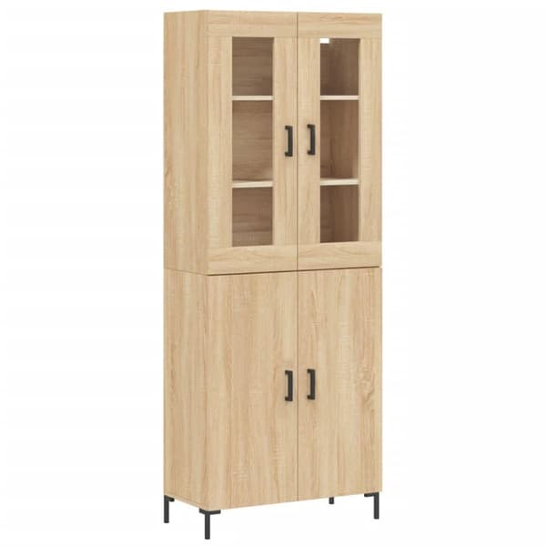vidaXL højskab 69,5x34x180 cm konstrueret træ sonoma-eg