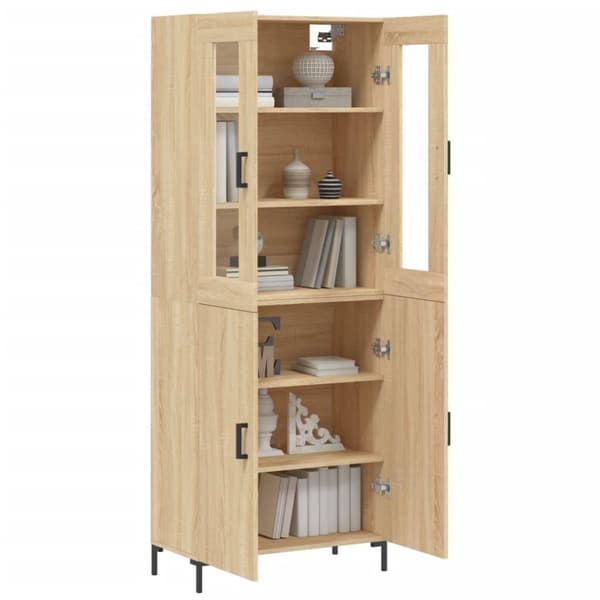 vidaXL Högskåp sonoma-ek 69,5x34x180 cm konstruerat trä