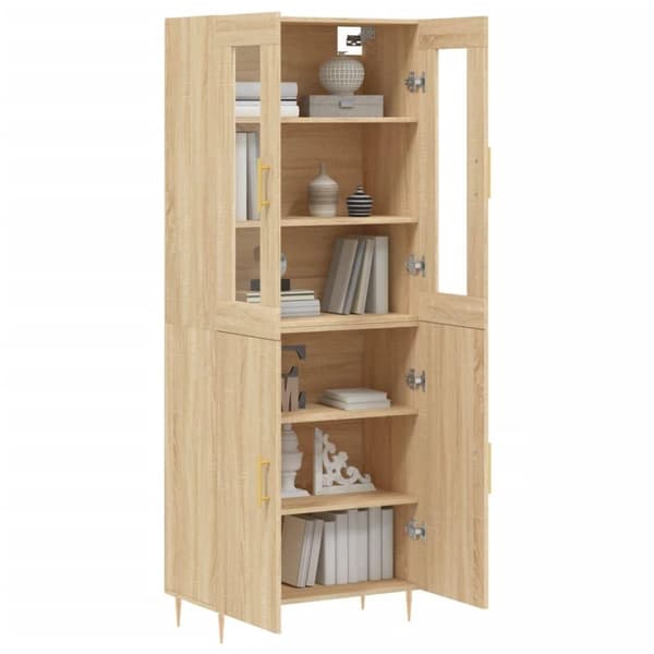 vidaXL højskab 69,5x34x180 cm konstrueret træ sonoma-eg