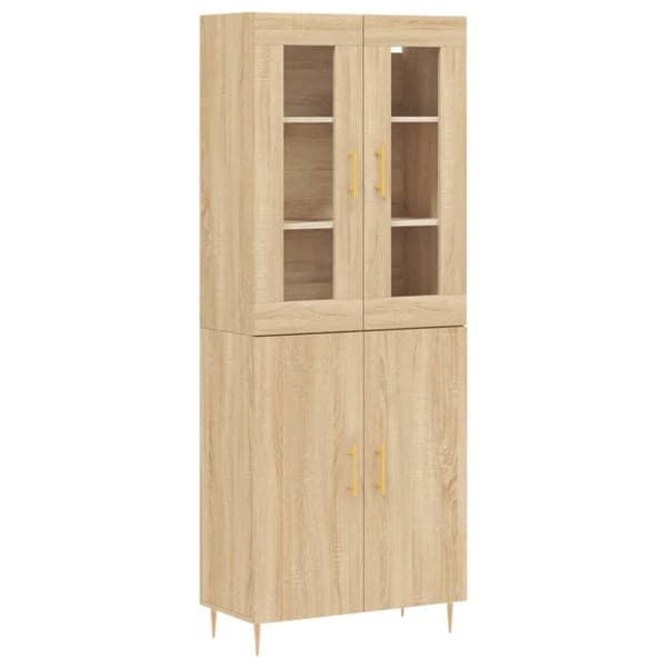 vidaXL højskab 69,5x34x180 cm konstrueret træ sonoma-eg