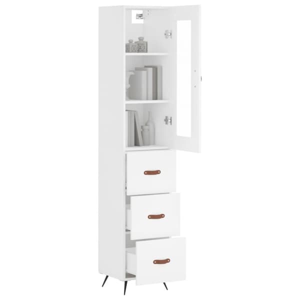 vidaXL skab 34,5x34x180 cm konstrueret træ hvid