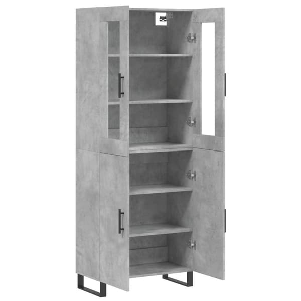 vidaXL Kaappi betoninharmaa 69,5x34x180 cm tekninen puu