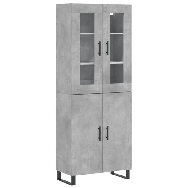 vidaXL Kaappi betoninharmaa 69,5x34x180 cm tekninen puu