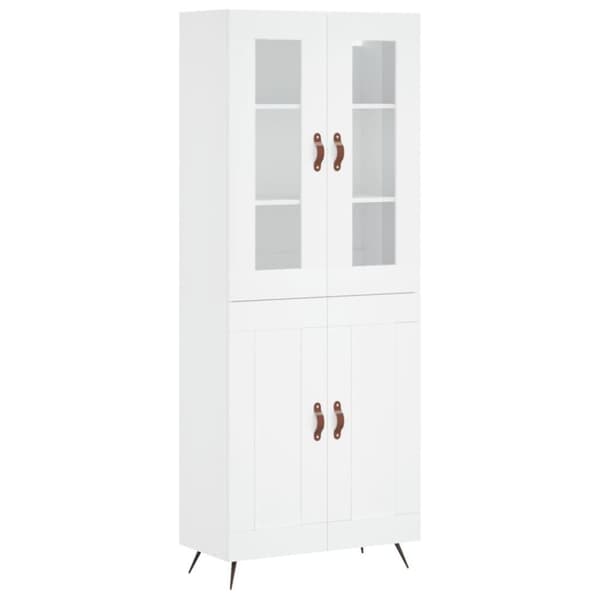 vidaXL Highboard hvit 69,5x34x180 cm konstruert tre