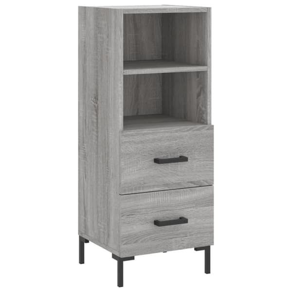 vidaXL højskab 34,5x34x180 cm konstrueret træ grå sonoma-eg