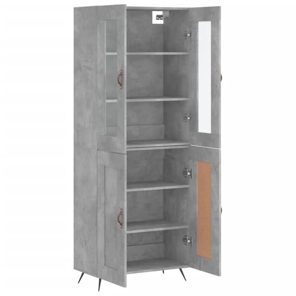 vidaXL højskab 69,5x34x180 cm konstrueret træ betongrå