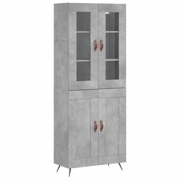 vidaXL højskab 69,5x34x180 cm konstrueret træ betongrå