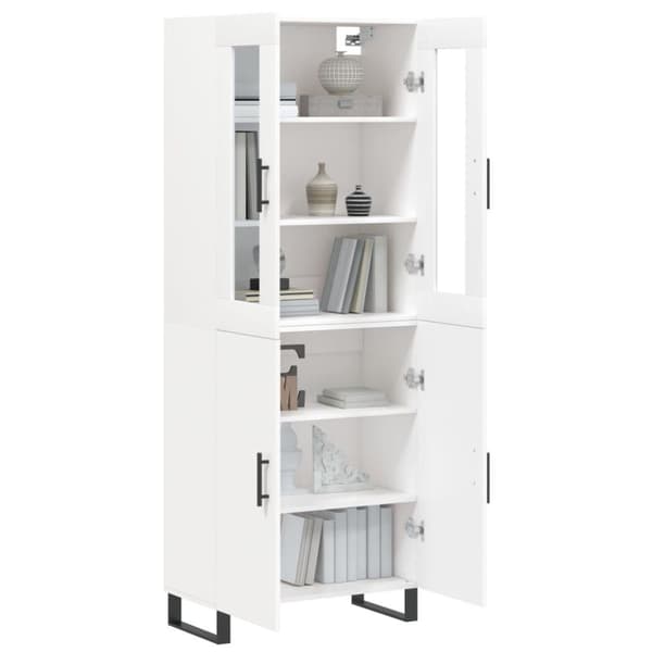 vidaXL Högskåp vit 69,5x34x180 cm konstruerat trä