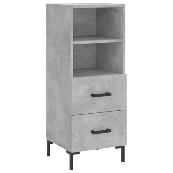 vidaXL Highboard betonggrå 34,5x34x180 cm konstruert tre