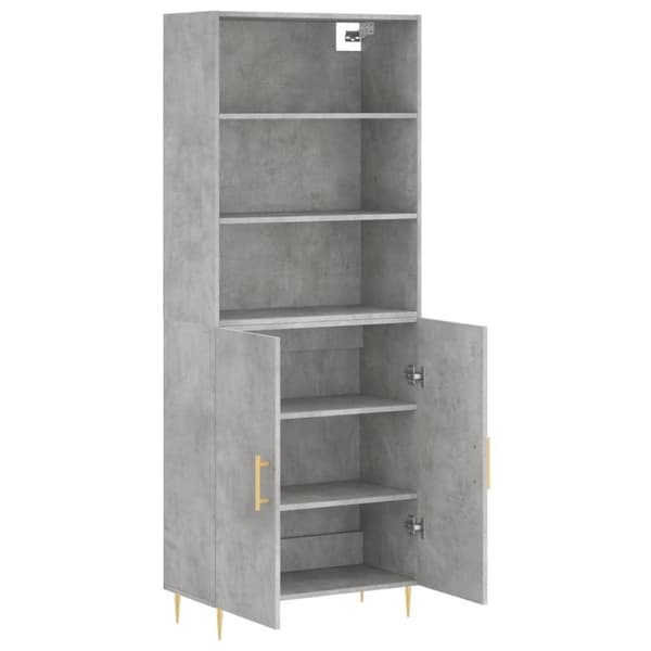 vidaXL højskab 69,5x34x180 cm konstrueret træ betongrå