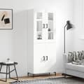 Miniatyrbilde 11 av 11: vidaXL Highboard hvit 69,5x34x180 cm konstruert tre