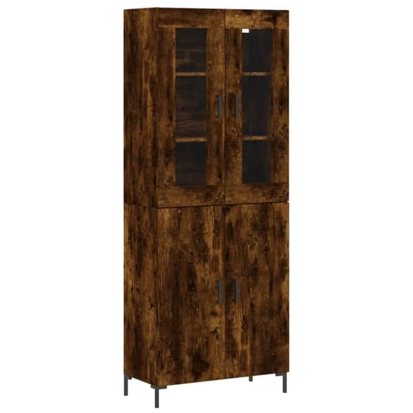 vidaXL Högskåp rökfärgad ek 69,5x34x180 cm konstruerat trä