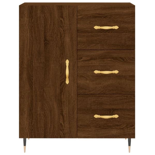 vidaXL Highboard brun eik 69,5x34x180 cm konstruert tre