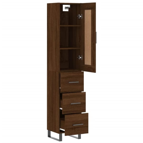 vidaXL skab 34,5x34x180 cm konstrueret træ brun egetræsfarve