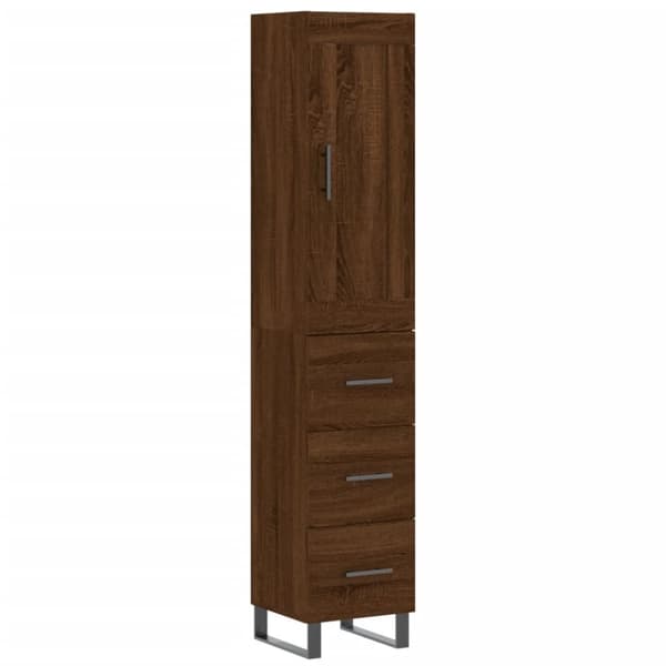 vidaXL skab 34,5x34x180 cm konstrueret træ brun egetræsfarve