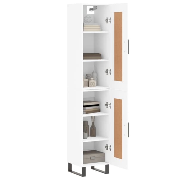 vidaXL Highboard hvit 34,5x34x180 cm konstruert tre